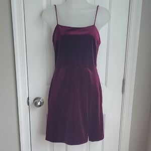 Lush Burgundy Velvet Mini Dress